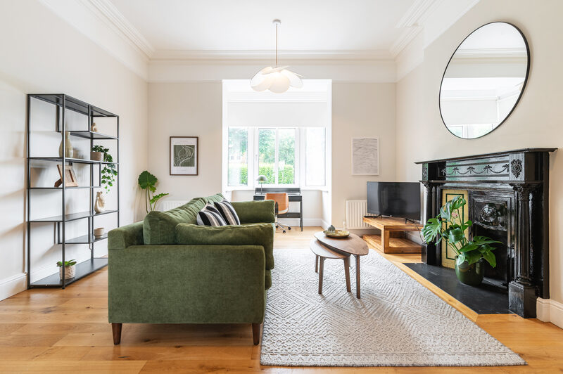 Donnybrook Apartment 1 — luxury serviced apartment living room in Dublin 4, ideal for corporate short stays